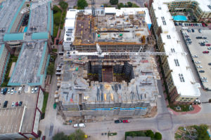 Aerial photograph of a building under construction