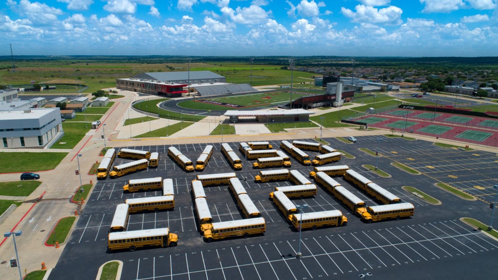 Del Valle ISD Busses Drone Photo
